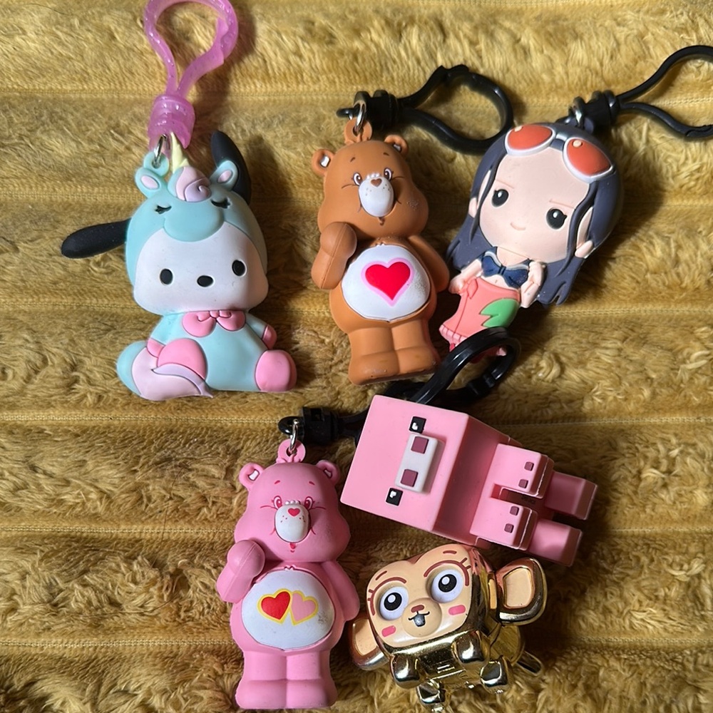 Cute Character Keychains Set